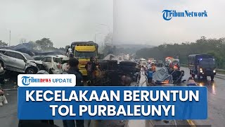 Kecelakaan Beruntun Tol Purbaleunyi Arah Jakarta Banyak Mobil Bertumpuk hingga Penumpang Histeris [upl. by Crofoot]