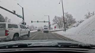 Sheridan Blvd in Denver Colorado to Boulder in heavy snow and storm [upl. by Eiderf]