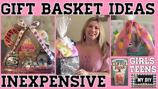 Inexpensive Gift Basket Ideas  Girls amp Teens baskets  Dollar Tree [upl. by Aldwon]