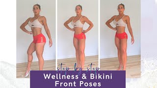 StepbyStep NPC IFBB Bikini or Wellness Posing Tutorial  Front Pose Variations [upl. by Eiclek35]