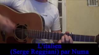 Litalien Serge Reggiani Georges Moustaki reprise à la guitare 1971 [upl. by Pavier]