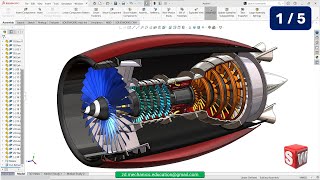 Designing a Jet Engine in SolidWorks  Turbofan 3D Modeling Tutorial Part 1 of 5 [upl. by Aciemaj]