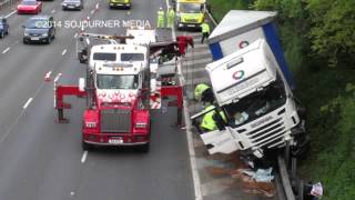 Truck crashes on M40 after driver suffers suspected cardiac arrest [upl. by Bathesda]