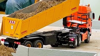 STUNNING RC TRUCK EXCAVATOR SEMITRUCK AND MORE ON THE CONSTRUCTION SITE [upl. by Lihcox]