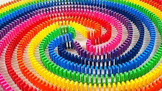 AMAZING Rainbow Dominoes  Satisfying Domino Screen Link [upl. by Cameron182]