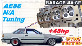 AE86 Ported head amp Cam upgrade  Dyno tested [upl. by Price]