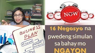 16 Negosyo na pwedeng simulan sa bahay mo NGAYON [upl. by Korney]