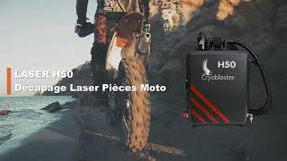 Décapage laser pièces moto  50HBP  Cryoblaster® [upl. by Nnanaej]