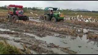 Mahindra yuvo tech 4wd vs Jd 5050 d 4wd Rotavator demo [upl. by Lorimer]