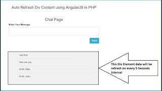 Auto Refresh Div Content using AngularJS in PHP [upl. by Adnilreh]