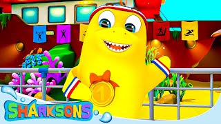 Chomp Chomp Counting Song  The Sharksons  Songs for Kids  Nursery Rhymes amp Kids Songs [upl. by Nolad600]