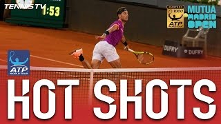 Hot Shot Nadal Goffin Deliver Four Hot Shots In One Game At Madrid 2017 [upl. by Suu]