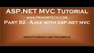 Part 92 Ajax with asp net mvc [upl. by Dari]