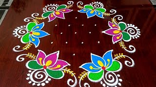 sankranti chukkala muggulu 🌺 beautiful 7 dots sankranti muggulukolam greshmarangoli4252 [upl. by Amaras892]