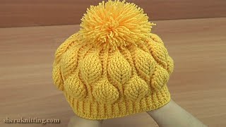 CROCHET 3D Leaves BEANIE HAT [upl. by Onek]