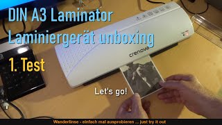 Crenova DIN A3 Laminiergerät Laminator unboxing und erster Test English subtitles [upl. by Santa]