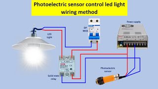 Photoelectric Sensor Wiring Method  photoelectric sensor connection wiring with led light [upl. by Ahtekal]