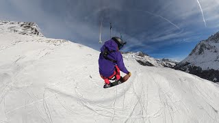 SnowKite Fly in the French Alps [upl. by Namien]