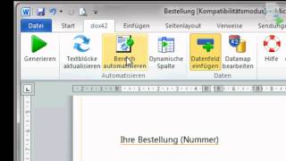 dynamische Tabelle mit dox42 in Word erstellen [upl. by Erehs]