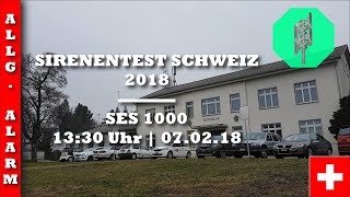 Sirenentest Schweiz 2018  Schaffhausen  SES 1000  Allgemeiner Alarm [upl. by Sylado330]