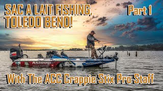 🎣 SACALAIT Cajun Crappie FISHING AT TOLEDO BEND🐟  With ACC Pro Staff  Part 1 Ep 6321 [upl. by Laved]