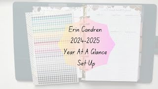 Erin Condren 20242025 Year At A Glance Set Up  202420205 Planner Set Up [upl. by Nyrmak601]