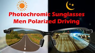 Photochromic Sunglasses Men Polarized Driving Chameleon Glasses Male Change Color Sun Glasses [upl. by Letta]