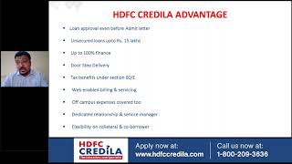 HDFC Credila Education Loan Process Requirements and Benefits for Students 2021 [upl. by Naashar]