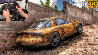 Rebuilding MAZDA RX7 Spirit R  Forza Horizon 5  Gameplay using Thrustmaster T300RS  4K Ultra HD [upl. by Adnalay]