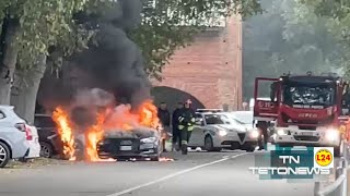 Auto in fiamme sul Lungo Ticino [upl. by Lardner]