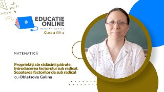 Matematică clasa a VIIIa Proprietăţi ale rădăcinii pătrate Introducerea factorului sub radical [upl. by Arquit]