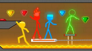 Watergirl and Fireboy  Stickman Animation  30  36  Complete Edition [upl. by Solotsopa]