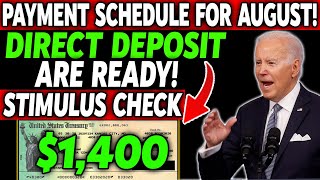 AUGUST SCHEDULE ARRIVES  NEW 1400 STIMULUS CHECK COMING FOR ALL LOW INCOME SOCIAL SECURITY amp SSDI [upl. by Stevena]