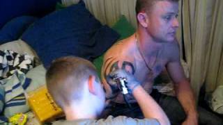 12 year old tattoos his old man [upl. by Broeker889]