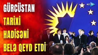 Gürcülər tarixi seçimini etdi Tbilisidə seçkidən sonra bayram abhavası [upl. by Atiuqal]