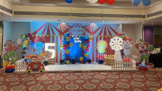 carnival  carnival theme party ideas  circus 🤡  5th birthday celebration  balloondecoration [upl. by Akiaki]