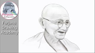 How to draw Mahatma Gandhi step by step [upl. by Bain]