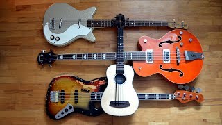 Danelectro DC vs Gretsch Electromatic vs Fender Jazz 75 vs Kala Ubass Margie Hendrix  Jim Dandy [upl. by Idnahk]