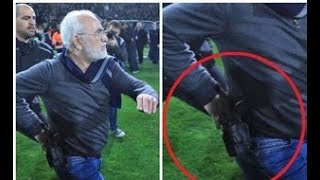 Le président du PAOK menace larbitre avec une arme  11032018 [upl. by Eitsirk914]