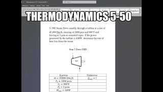 Thermodynamics 550 Steam flows steadily through a turbine at a rate of 45000 lbmh entering at [upl. by Ikcim]