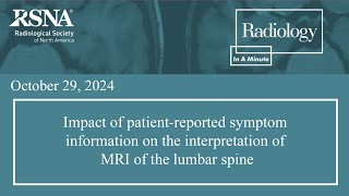 Impact of patientreported symptom information on the interpretation of MRI of the lumbar spine [upl. by Sipple]