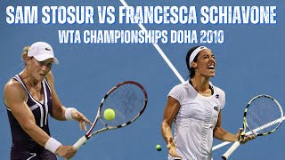 SAM STOSUR VS FRANCESCA SCHIAVONE  2010 WTA SONY ERICSSON CHAMPIONSHIPS ROUND ROBIN [upl. by Allix]