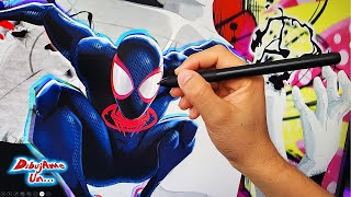 Como dibujar SPIDERMAN con estilo de película A través del SpiderVerso GAOMONPD2200  DibujAme Un [upl. by Moazami]