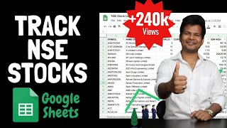 How to track NSE Stocks on Google Sheets Realtime Stock Price  Trade Brains [upl. by Ahsimot871]