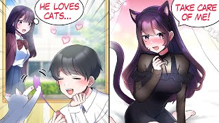 At The Cat Cafe Im Adoring Cats When Suddenly The Schools Beauty Starts Acting Cute In Cat Cosplay [upl. by Loveridge907]