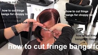 1 How To Cut Fringe Bangs for choppy look how to cut front bangs with layers by Amal Hermuz [upl. by Eelyah]