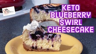 Low Carb Keto Blueberry Swirl Cheesecake ketoholidayrecipes keto ketorecipes weightloss [upl. by Hephzibah]