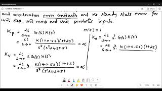 Calculation of error constants and steady state error [upl. by Teerell]