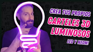 Cómo crear CARTELES LUMINOSOS RGB en 3D con tiras LED y NEON 🌈 [upl. by Isolt]