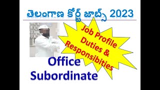 ts high court jobs 2023  Office subordinate job profile  Duties and responsibilities [upl. by Moraj]